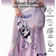 [UNILEVER] KUROMI Blanket Velvet Super Soft Thin Quilt Nap Blanket 100*120cm