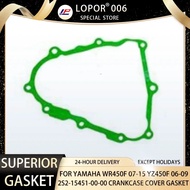 LOPOR Motorcycle Engine Crankcase Cover Gasket Seal For WR450F 07-15 YZ450F 06-09 2S2-15451-00-00 WR