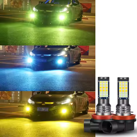 30W 3 Colors Flash H8 H11 LED Fog Lights Dual Colors Led fog light 3030 36SMD H3 H7 H9 LED BULBS 900