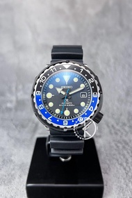 【定制】Seiko Mod Automatic Watch 45mm 罐頭款 黑藍GMT陶瓷圈黑面配藍色閃電針 精工改裝自動機械錶