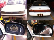 เลนส์กระจกมองข้าง สำหรับ Toyota Corolla ด้านขวา ปี 92-95 สามห่วง AE101 / ปี 96-98 AE111 หน้าหมูตูดเป็ด และ Toyota Corona ท้ายโด่ง ปี 92-97   กระจกไม่หลอกตา