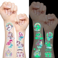 Metker Unicorn,Mermaid(320PCS) Kids Luminous Waterproof Temporary Tattoos,Fake Tattoo Sticker Party 