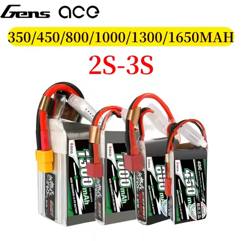 Gens ACE 350mAh 450mAh 800mAh 1000mAh 1300mAh 1650mAh 2S 3S 7.4V 11.1V 30C 45C Lipo Battery with T/X