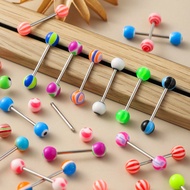 50pcs Random Floral Acrylic Tongue Rings, Cute Women's Tongue Piercings; Enjoy Your Tongue Piercing 