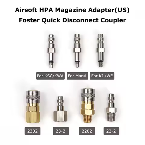 US HPA Valve Adapter Foster Quick Disconnect Coupler (US-version) For KSC/KWA,KJW/WE,Marui,VFC