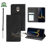 Case Samsung Galaxy J7 Plus Cover Hp Leather Wallet Flip Cover Magnet Without Button