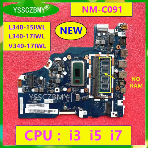 NEW NM-C091 Motherboard For Lenovo IdeaPad L340-15IWL L340-17IWL V340-17IWL Laptop Motherboard with 