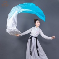Sailing Dance Fan Long Silk Dance Extended Fan Dancing Silk Fan Belly Dance White Lake Sapphire Blue