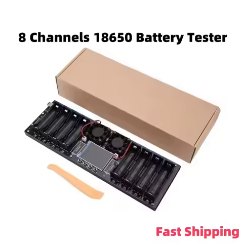 8 Channels 18650 Lithium Battery Tester DC Port 2.4-inch Color Screen Digital Battery DC5V 10A Teste