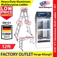 Heavy Duty Multi Purpose Ladder Tangga Lipat Aluminum Ladder Step Ladder 12ft/16ft/20ft Heavy Duty L