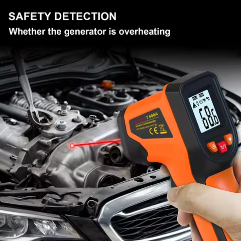 NJTY T600 T600A Infrared Thermometer Laser Temperature Gun Sensor Handheld Non-contact IR-LCD Heat I