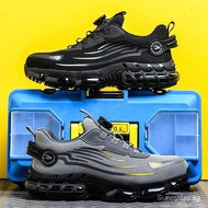 Breathable Men Boots Rotating Buttons Safety Shoes Men Puncture-Proof Work Boots Steel Toe Shoes Lig