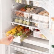 全城熱賣 - 【2件】裝雪櫃 收納抽屜 冰箱 抽屜，壓克力冰箱 抽屜，可拆卸，透明食品容器適用於水果、食品、飲料 冰箱 收納盒 汽水盒 雪櫃 盒 冰箱 分類盒 醬料收納盒（1 格 + 4 格）