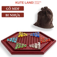 Bộ Cờ Chinese Checkers Trò Chơi IQ Cổ Điển Trí Tuệ Bằng Gỗ Cao Cấp 2-6 Người Chơi Game Chiến Thuật