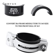 Gemvan Cycle Front Derailleur Clamp Shim Adapter Converter 28.6mm to 34.9mm