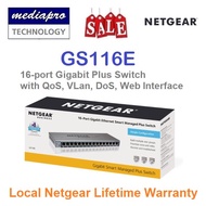 Netgear GS116E 16-Port Gigabit Ehternet Smart Manage Plus Switch with QoS, VLan, DoS - Local Netgear