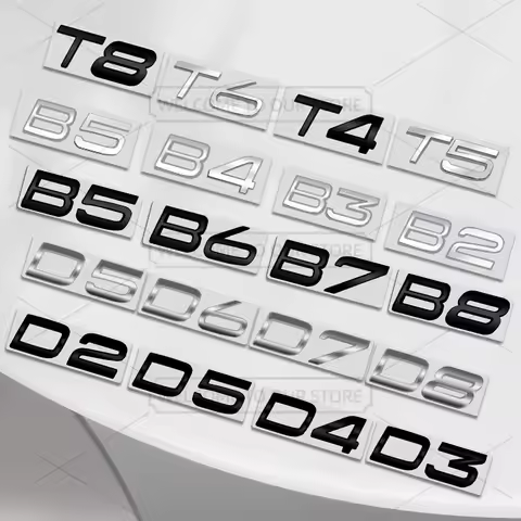 Car 3D Metal For T4 T5 T6 T8 D2 D3 D4 D5 D6 D7 D8 B2 B3 B4 B5 B6 B7 B8 Letter Body Emblem Badge Deca