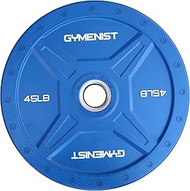 GYMENIST Bumper Plates Commercial Olympic Size Heavy Duty Weight Plates for 2 Inch Barbell (45 Lb -