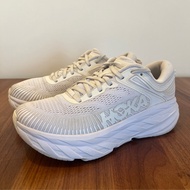 Hoka white Bondi 7 running shoes sneakers