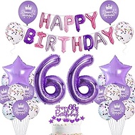 Purple 66th Birthday Decoration Woman Balloon 66th Birthday Women Purple 66th Birthday Decoration Pu