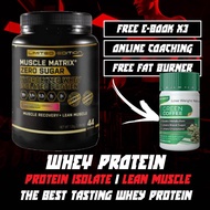 ✌ FREE FATBURNER ✌ Muscle Matrix Hydro Whey Isolate 2.86 lbs/1.3 kg (44 Servings),bina otot tanpa le