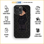 LV black iPhone case with classic monogram pattern, durable, anti-fingerprint, good impact resistanc