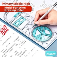 Rotating Geometry Template Ruler with Ellipse Circles Stencil for Students Drawing Craft
