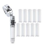 Water pressure rise Showerhead Angle adjustable on-off shower head + filter 10p set