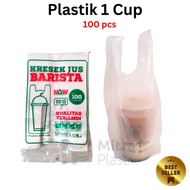 Kantong Kresek Cup Juice / Kresek Jus Barista Isi 100 pcs Plastik 1 Gelas