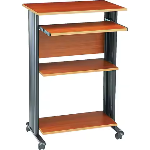 MUV Mobile Stand Desk Mobile Desk with Keyboard Tray amp Printer or Desktop Shelf 2 Adjustable Shelv