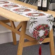 HOT Christmas Table Runner 4, 6, 8, seater Christmas Cotton Weave Table Runner Christmas Party Decor