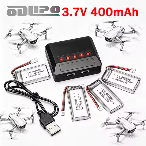 5in1 Charger and 3.7V RC Drone Battery 1S 3.7V 400mah Lipo Battery For Hubsan X4 H107 H107L H107D JD