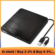 External CD/DVD Drive for Laptop, USB A/C 3.0 CD DVD Player Portable +/-RW Burner CD ROM Reader Writ