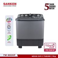 sanken mesin cuci twin tub tw-882np 9kg mesin cuci 2 dua tabung