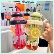 Botol Minuman, Kapasiti 1300ml,Lutsinar, Dengan Straw dan Pemegang, Tumbler