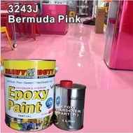 3243J BERMUDA PINK ( 5L ) Epoxy Paint ( Heavy Duty Coating Brand ) Floor Coating Paint / Cat Lantai cement
