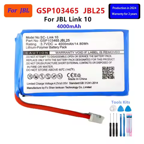 Original GSP103465 4000mAh For JBL Link 10 Link10 Bluetooth Wireless Speaker Replacement Battery+Too