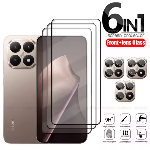 6-in-1 For Xiaomi 17 Glass Xiaomi 17 Tempered Glass Phone Protective Full Cover Glue 9H Screen Prote