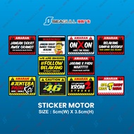 Sticker Motor Awas / Danger / Amaram / Caution / Warning Motor Sticker/Sticker Kereta