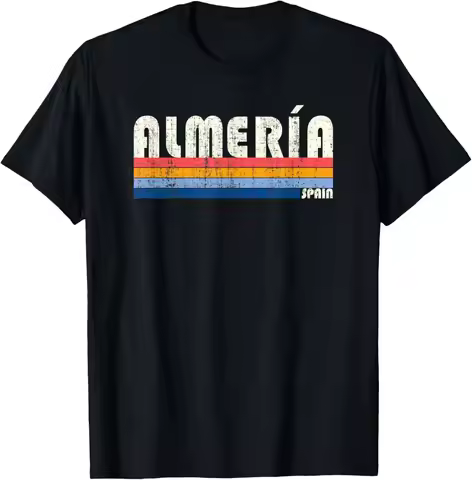 Retro Vintage 70s 80s Style Almería, Spain T-Shirt Short Sleeve Tee Personalized Clothing Camisas St