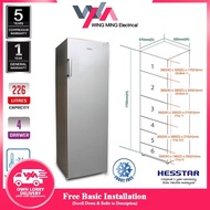 Hesstar 226L Upright Freezer Refrigerator 1 Door/Peti Beku 1 Pintu (HVF-NF226S) Peti Sejuk/Fridge/冰箱