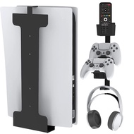 Wall Mount for PS5, Mount on Wall Behind TV with Controller Holder Wall Stand Shelf for PlayStation 5 Disc &amp; Digital Edition Wall Hanger for PS5 Accessories