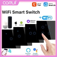 Wall Panel Smart Life App Wifi Smart Touch Switch 1/2/3/4gang App Control Neutral Wire Switch Smart Home Automation Smar