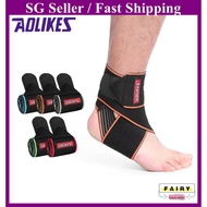 (SG Seller)AOLIKES 1PCS Silicone Ankle Support Strap Bandage Adjustable Ankle Sleeve Wrap Protection