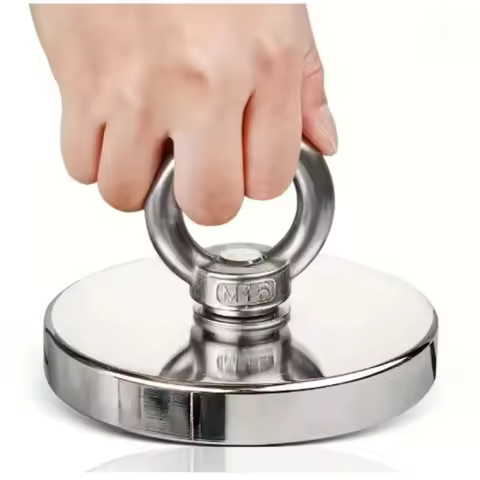 Super Strong Fishing Magnet Hook N52 Heavy Duty Rare Earth Magnet With Countersunk Hole Eyebolt 16-6