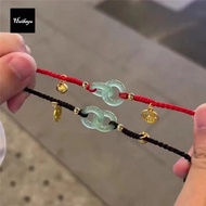 couple baracelet couple bracelets for bf and gf bracelets for couple friendship bracelet lucky charm bracelet Couple Retro For Lovers Imitation Hetian Jade Lucky Transfer Hand Jewerly PingAn Buckle Bracelets Korean Bangles Women Wristbands Lotus