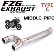 Motorcycle Exhaust Middle Pipe For Yamaha FZ-6N FZ-6S FZ6 S2 Fazer 600 Exhaust Link Pipe