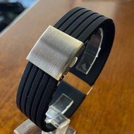 【錶帶家】ORIS F1 胎紋黑色PVD錶扣矽膠錶帶17mm18mm19mm20mm23mm24mm可用