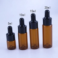 50pcs/lot 5ml 10ml 15ml 20ml Amber Botol Penitis Kaca Botol Botol Dengan Pipet Untuk Minyak Wangi Ko