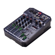 T4 Portable 4-Channel Sound Card Mixing Console Audio Mixer Built-in 16 DSP 48V Phantom power Supports BT Connection MP3 Player Recording Function 5V power Supply for DJ  [ppday]